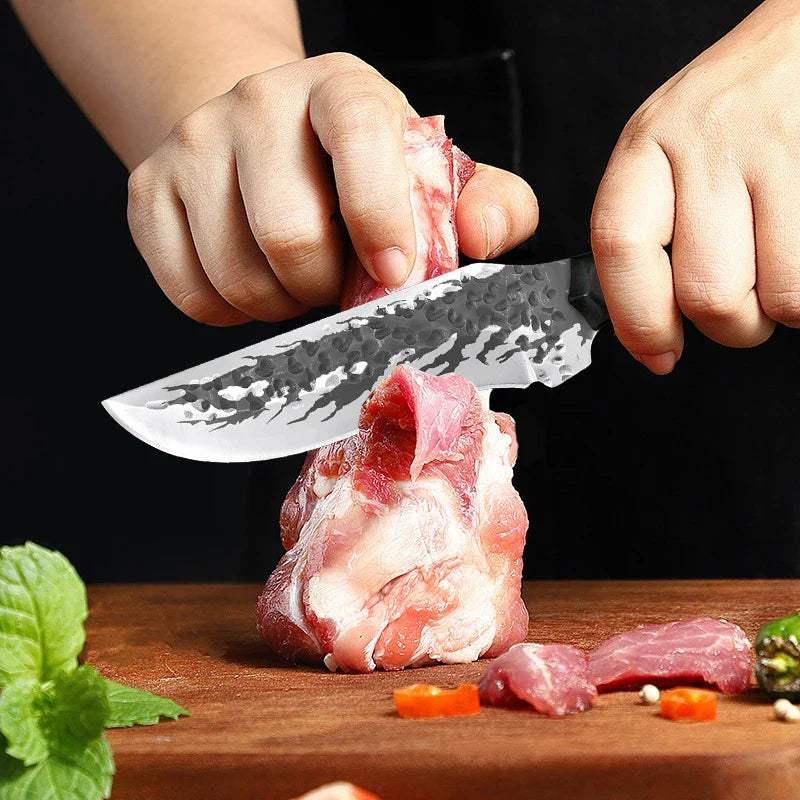 Faca Artesanal Bone Bufaluz - Forjada à Mão + Bainha