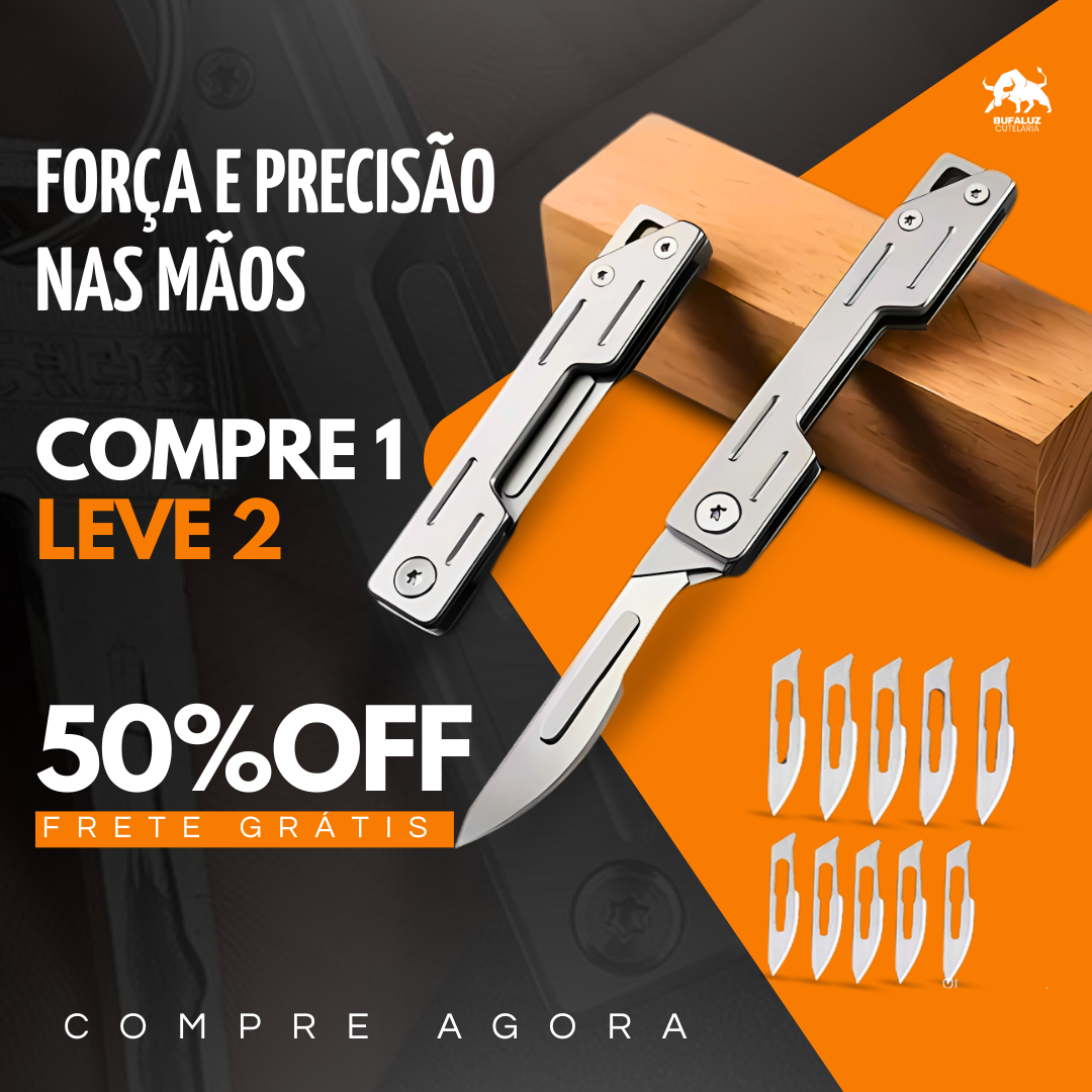 Mini Faca Dobrável Bufaluz Forjada a Mão - Compre 1 Leve 2
