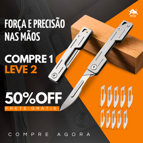 Mini Faca Dobrável Bufaluz Forjada a Mão - Compre 1 Leve 2