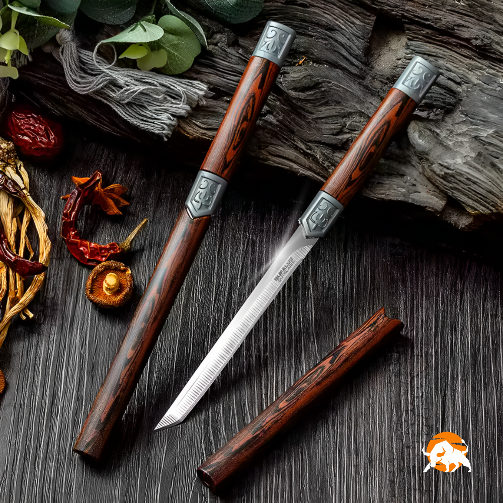 [PROMOÇÃO] Combo Faca Artesanal Bambu Ultra Afiada Bufaluz - Compre 1 Leve 2 [Forjada a Mão] + Bainha Grátis