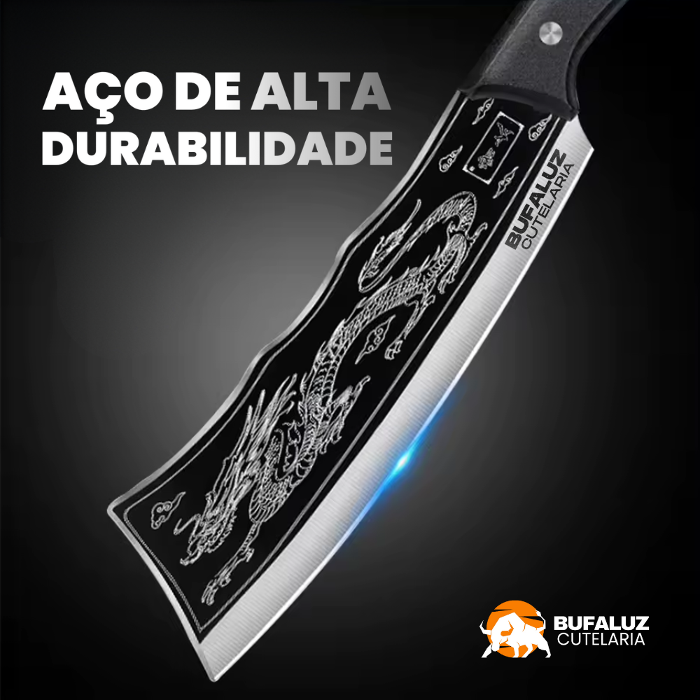 [OFERTA LIMITADA] Cutelo Artesanal Rock Bufaluz - Forjado a Mão + Bainha de Couro Grátis
