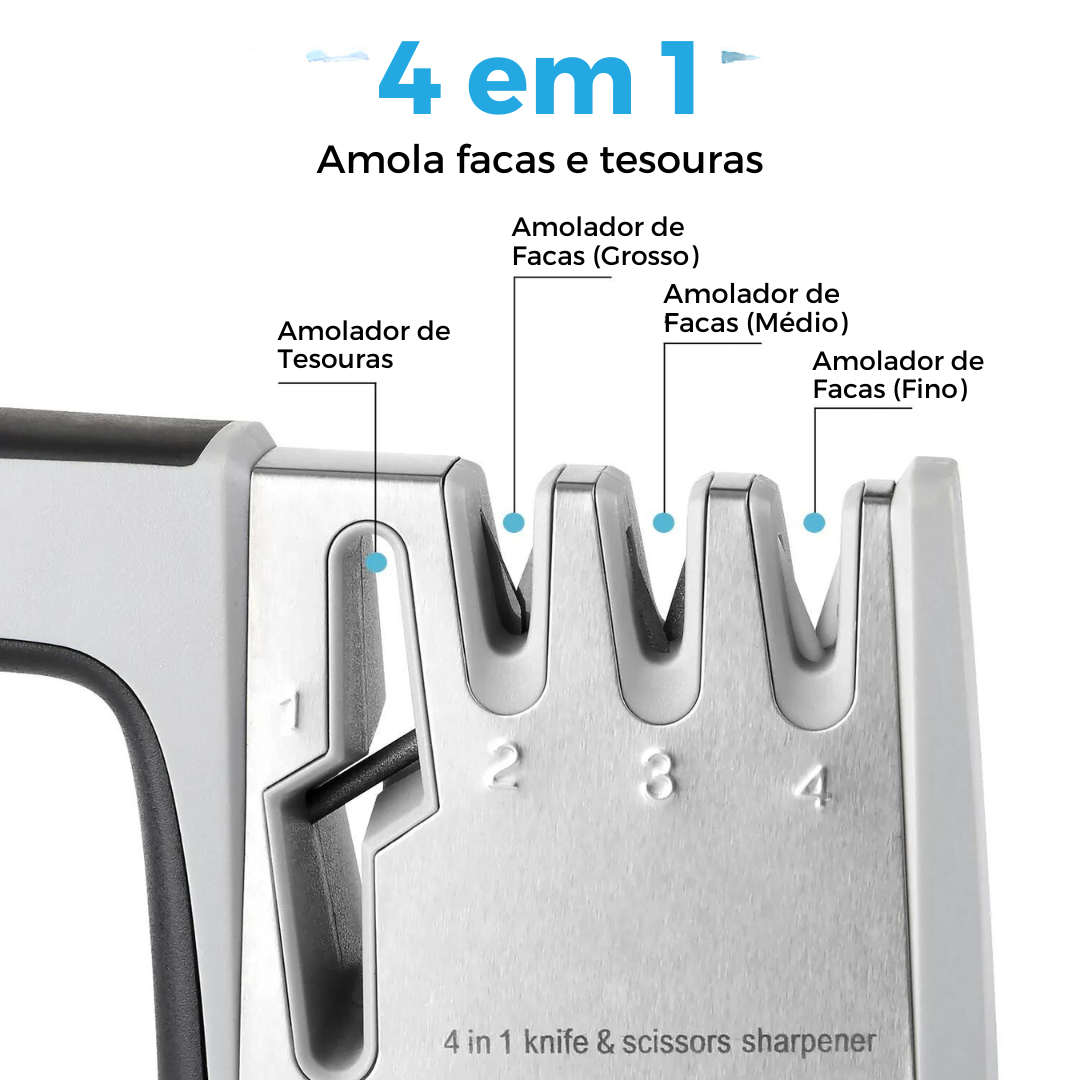 Combo Faca Master + Amolador 4 em 1  Bufaluz