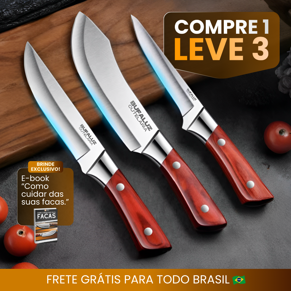 [OFERTA LIMITADA]  Combo 3 Facas Artesanais Forjadas a mão - Compre 1 Leve 3