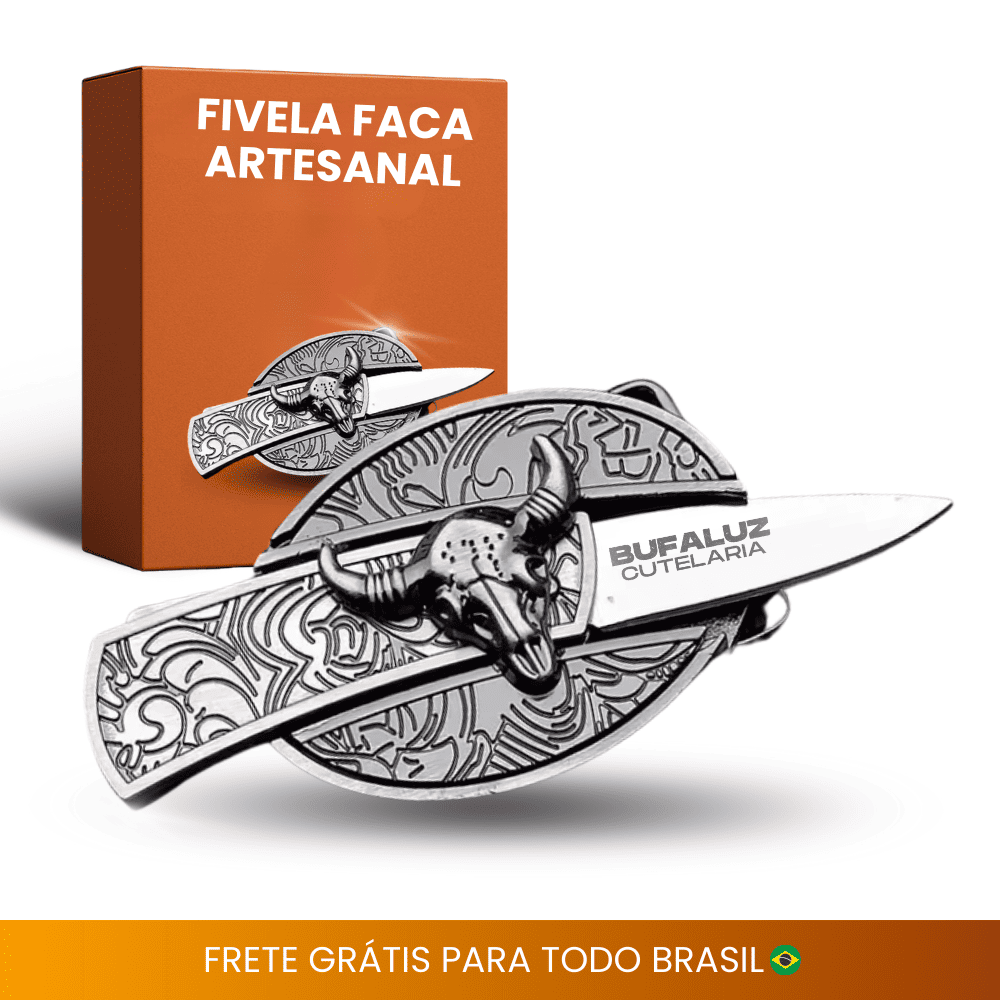 [OFERTA LIMITADA] Fivela com Faca Artesanal - Forjada a Mão