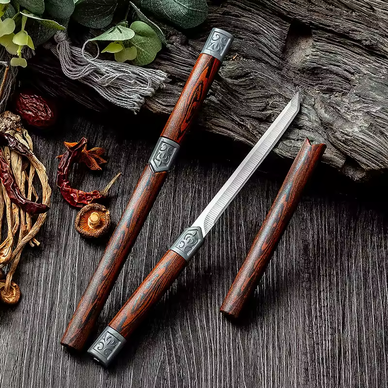 [PROMOÇÃO] Combo Faca Artesanal Bambu Ultra Afiada Bufaluz - Compre 1 Leve 2 [Forjada a Mão] + Bainha Grátis