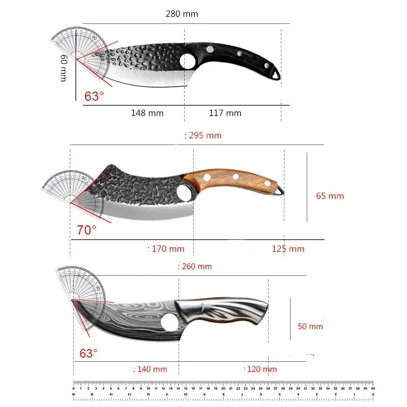 Combo 3 Facas Artesanais Max - Compre 2 leve 3 [Forjadas a Mão]