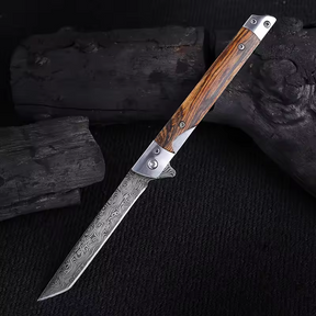 Combo 2 Canivetes Artesanais Acabamento Aço Damasco Bufaluz - Forjada a Mão [COMPRE 1 LEVE 2]