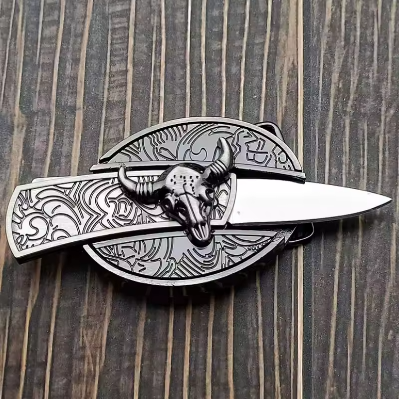 [OFERTA LIMITADA] Fivela com Faca Artesanal - Forjada a Mão
