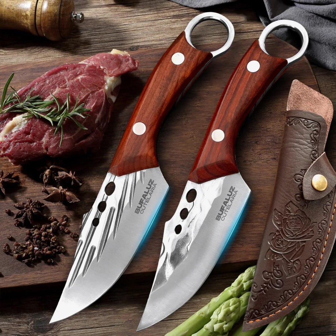 Combo 2 Facas Artesanais ProSharp Bufaluz - Forjado a Mão [Compre 1 Leve 2]