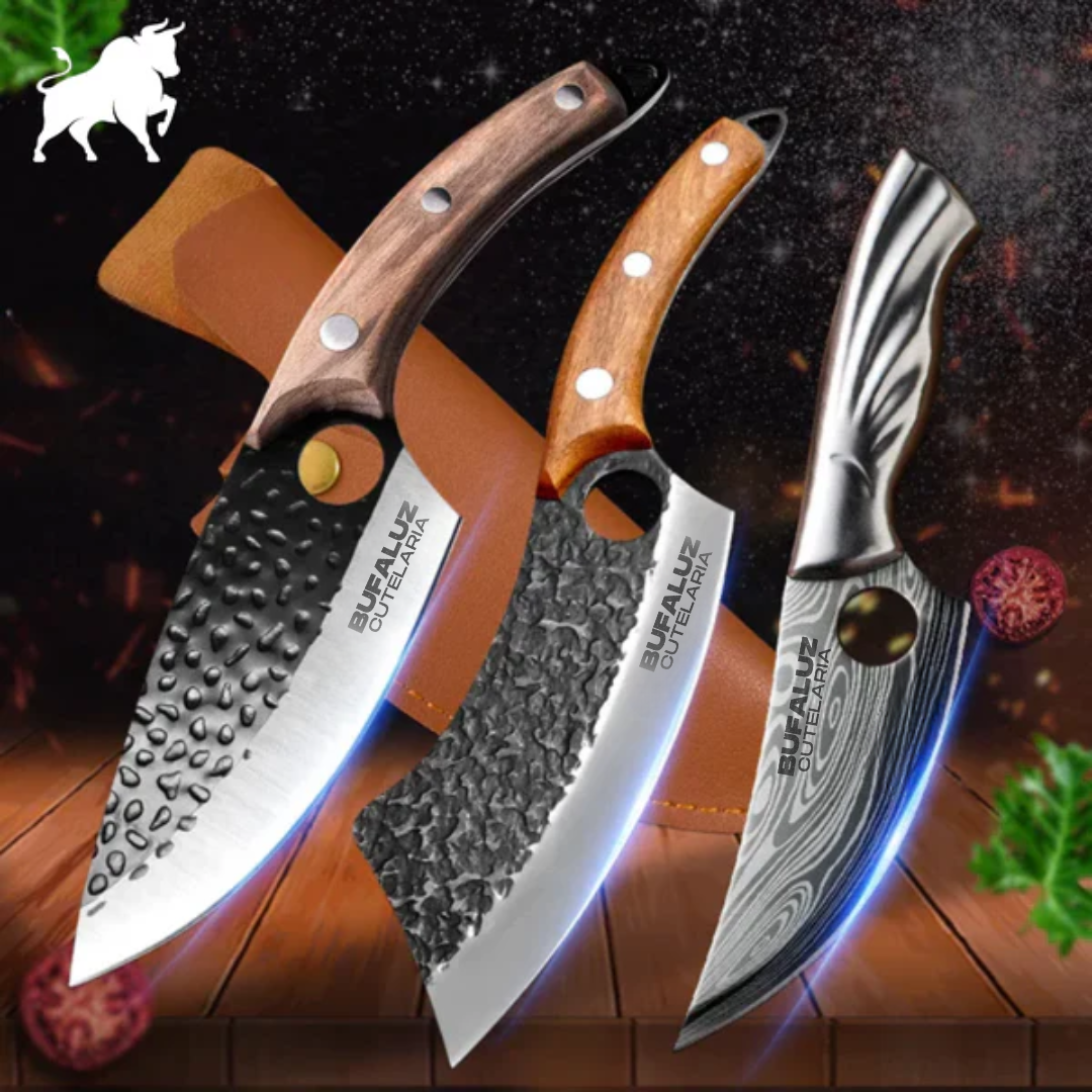 Combo 3 Facas Artesanais Max - Compre 2 leve 3 [Forjadas a Mão]