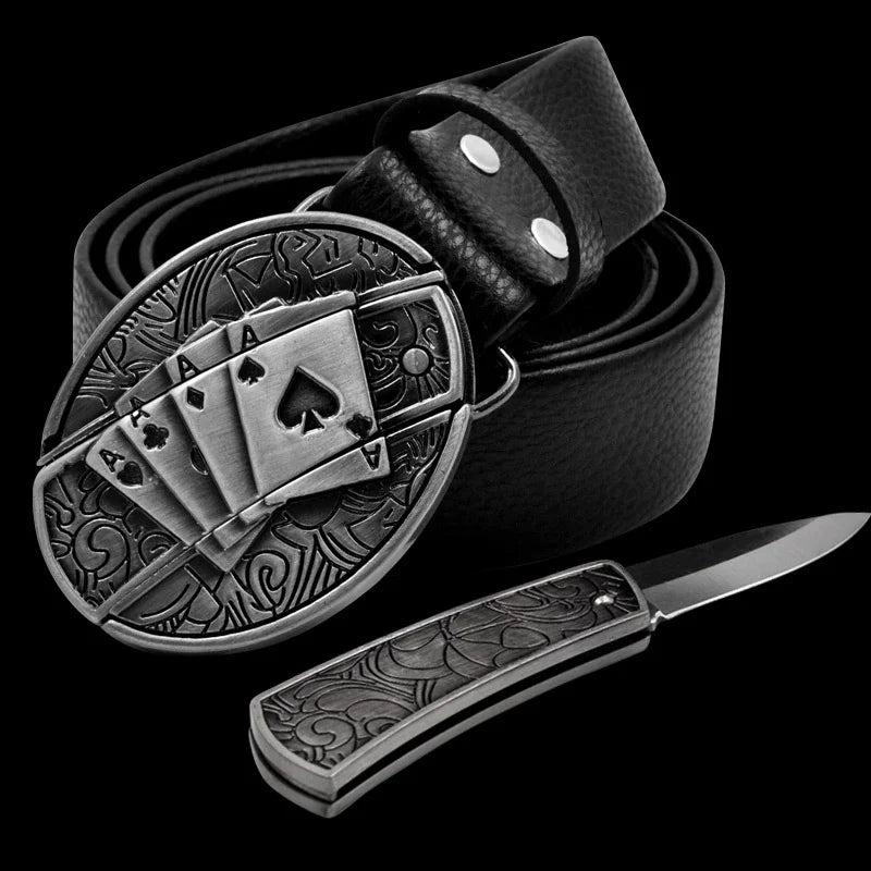 [OFERTA LIMITADA] Fivela com Faca Artesanal - Forjada a Mão